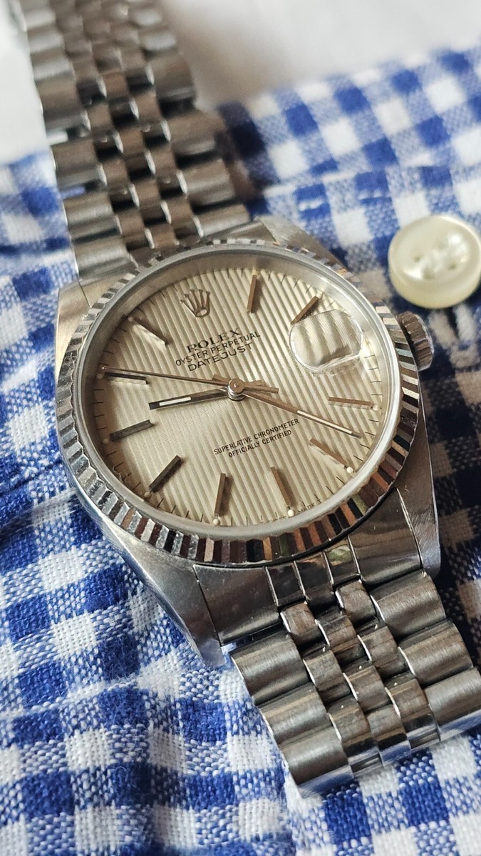Rolex Datejust 16234 Tapestry Dial Men's Automatic Watch Box