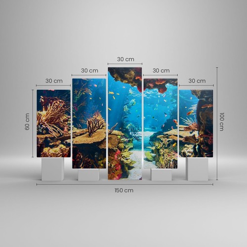 Quadro su Tela 150x100cm Oceano Barriera corallina Pesci corallo Stampe Murale - Foto 3 di 10