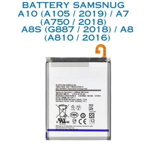 Paquete de 2✅ Batería para Samsung Galaxy A10/A7/A8s/A8✅ 3400 mAh ✅Reemplazo✅A+Calidad Foto 2 de 3