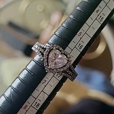 HEART SHAPED CUBIC ZIRCONIA CZ ENGAGEMENT STYLE RING SIZE 6 Sterling 925