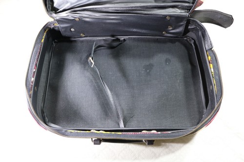 VTG 60s Hippy Travel Bag Sm Suitcase Under seat Overhead Vinyl 17" x 10" x 4 " - Imagen 11 de 13