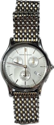Emporio Armani Swiss Made Chronograph Steel & Pink Gold Bracelet Watch ARS6008,