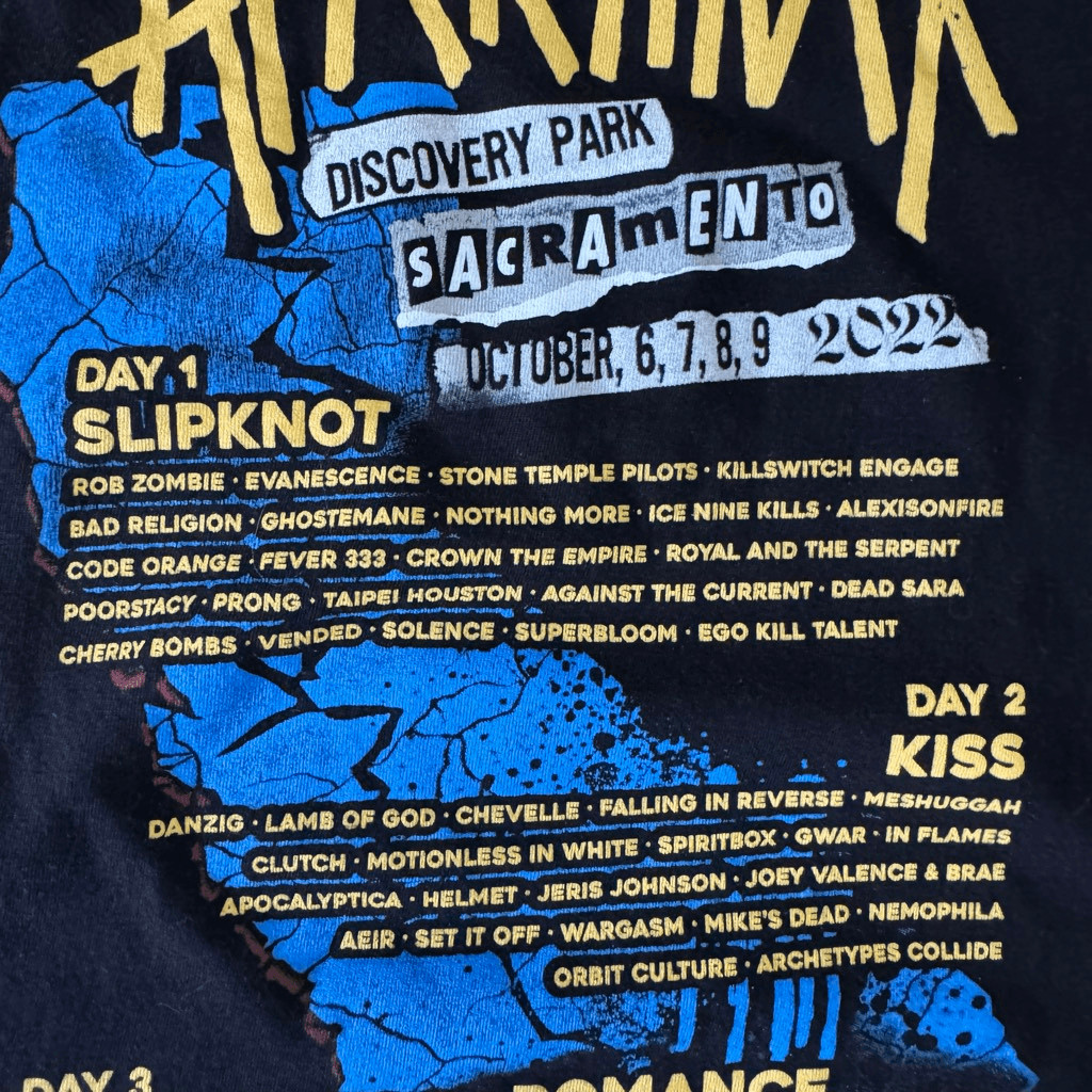 Aftershock 2022 Festival Black Shirt Size Small Slipknot KISS Muse Yung Blood image 6