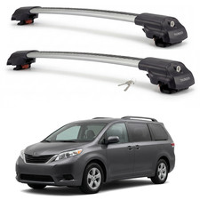 Roof Rack Cross Bars For Toyota Sienna 2011-2020 Aluminum Silver Lockable Pair