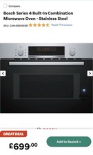 BOSCH Series 4 CMA583MS0B Built-in Combination Microwave Oven - Stainless Steel