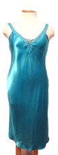 Vintage California Dynasty Women  s Long Sleeveless Teal Nightgown Size M