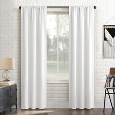 Blackout Curtain Panel 40x84 Rod Pocket Thermal Privacy White