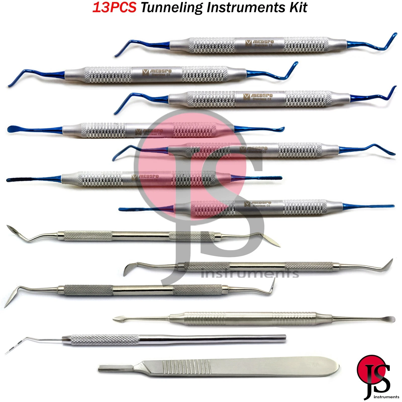Periodontal Tunneling Surgery Gingivectomy knives Periosteal Elevator Periotome