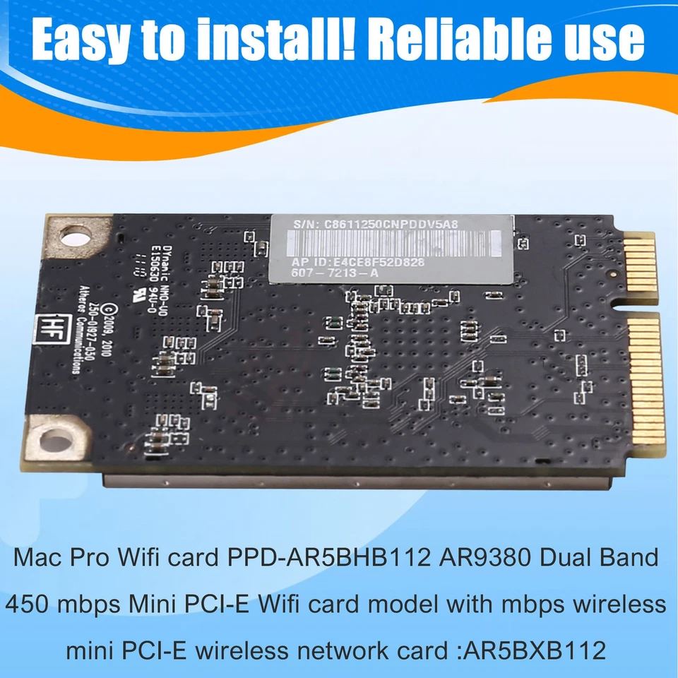 AR5BXB112 forforMac Pro Wifi Card 450Mbps Wifi  PCI-E  Card C4P68408 - Image 4 of 4
