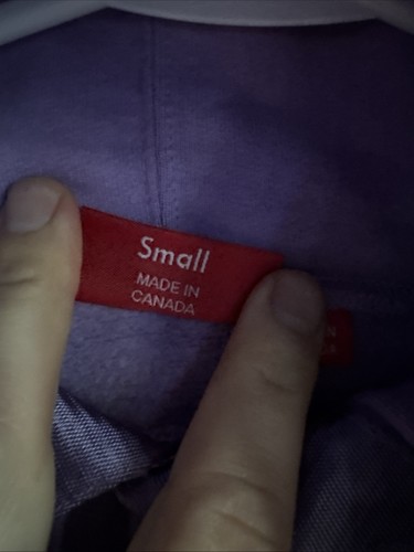 Supreme Tonal Webbing Hoodie Purple Lavender Size Small Made In Canada Pin Hole - Picture 4 of 7
