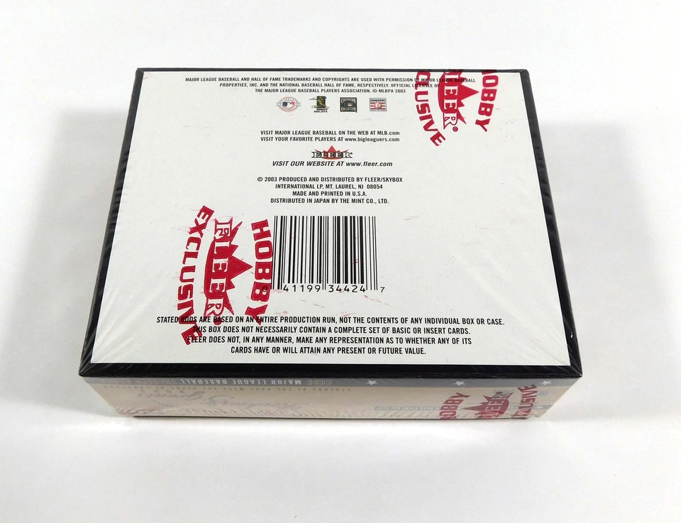 Scatola Hobby Sealed Di Baseball Fleer Rookies & Greats 2003 (20 Pacchetti) - Immagine 2 di 2