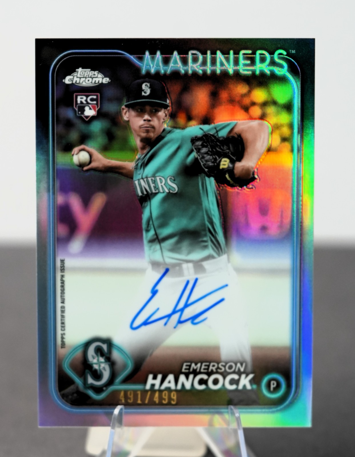 2024 Topps Chrome Emerson Hancock Rookie Refractor  Auto RC /499  #RA-EH
