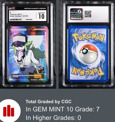 2011 Pokemon BW Noble Victories N Full Art Trainer Card 101/101