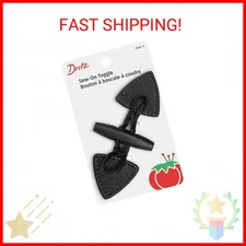 Dritz 454-1 Sew-On Toggle, Dark Wood Button, Black