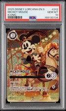 2025 DISNEY LORCANA EN 9-FABLED ICONIC MICKEY MOUSE - BRAVE LITTLE PRINCE PSA 10