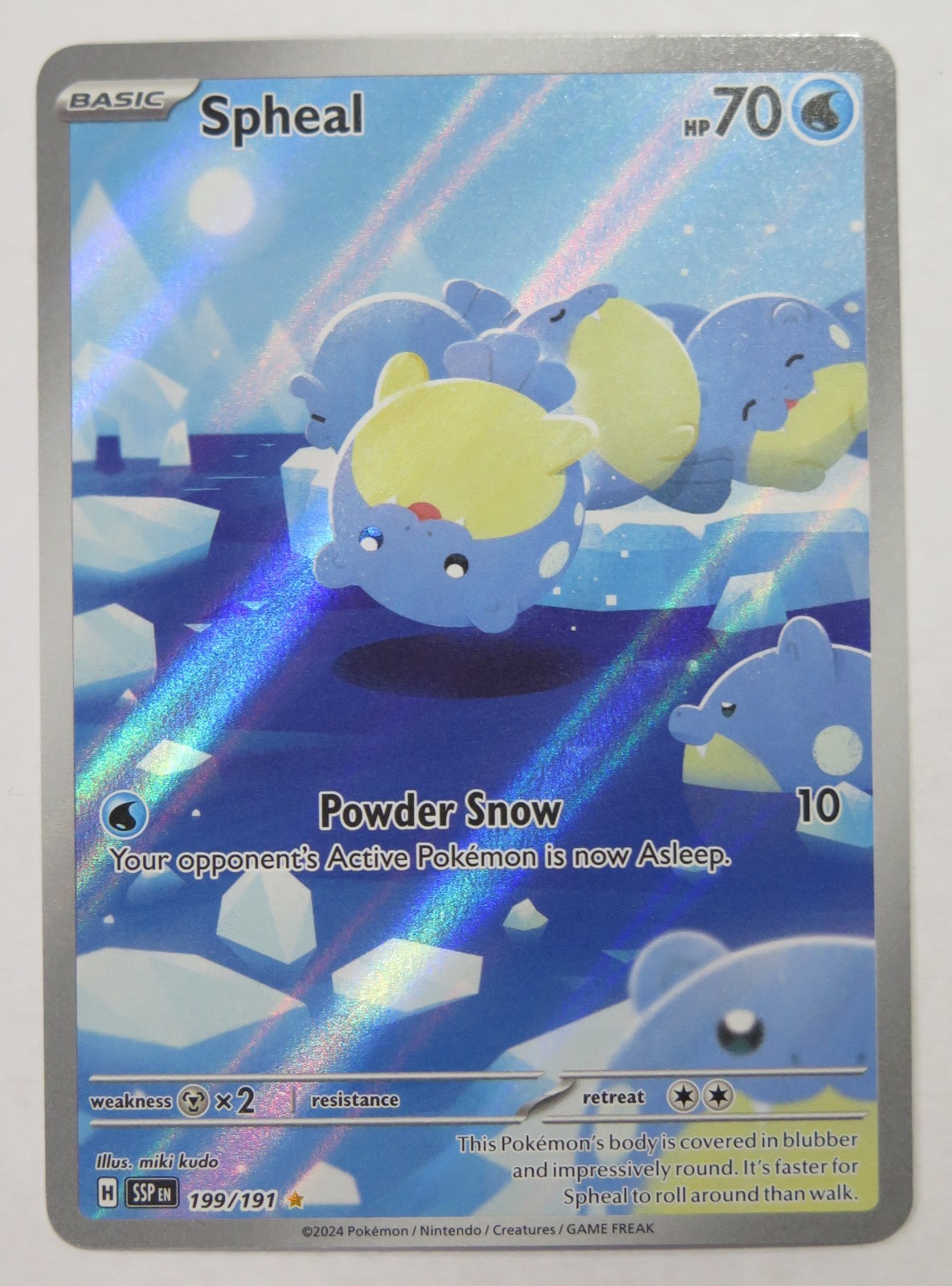 POKEMON SPHEAL #199/191 SURGING SPARKS ILLUSTRATION RARE HOLO TCG CARD NM