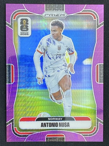 Antonio Nusa 2026 Panini Prizm FIFA World Cup Purple Hyper Base /299 #326
