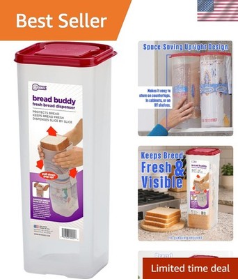 Bread Buddy Bread Box   Keeps Loaves Fresh - Holds 1 Loaf of Sandwich Size Bread