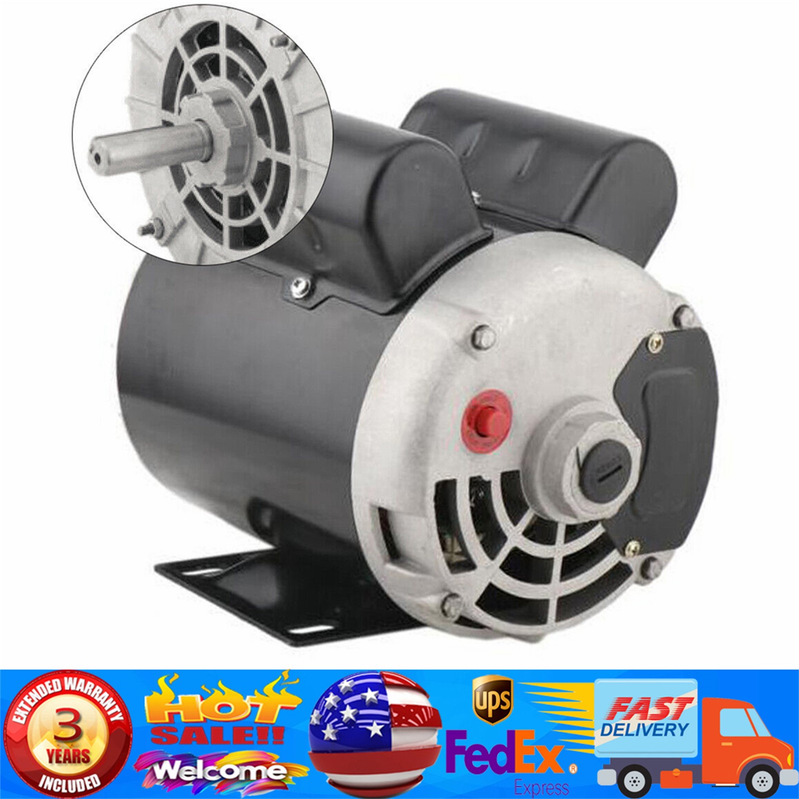 Duty Electric Motor 56 Frame 3450 Rpm Single Phase 110v Us