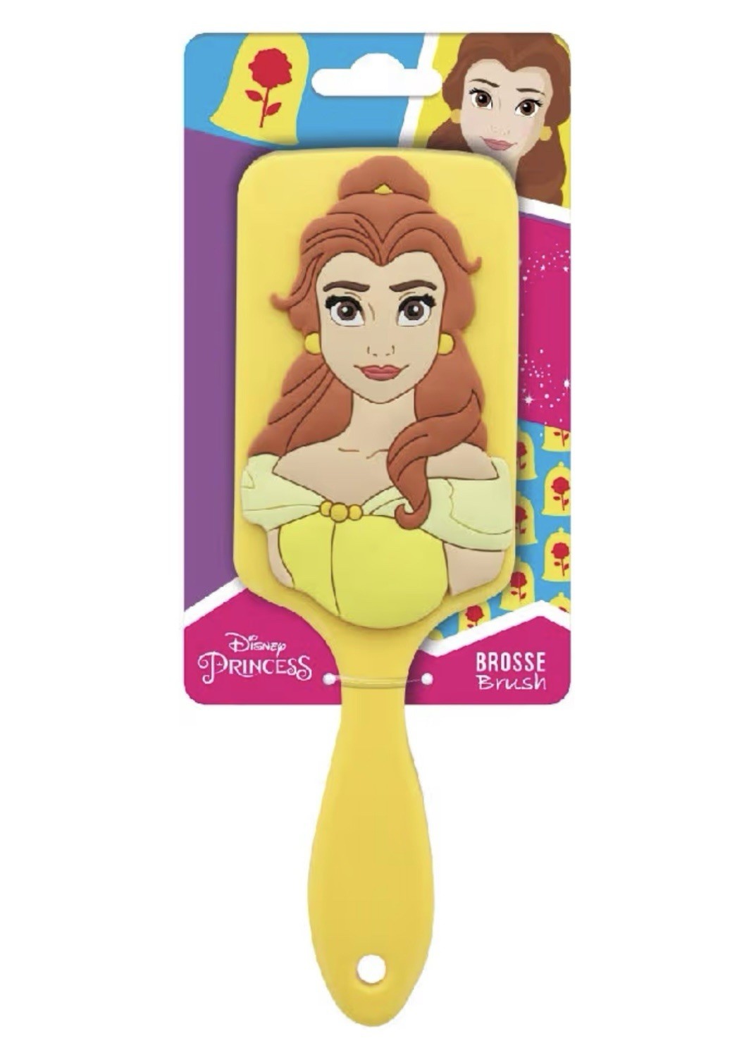Brosse démêlante enfant anti-nœuds Disney Belle à poils flexibles pour cheveux fins