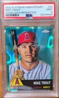 2022 Topps Chrome Platinum Anniversary Mike Trout Aqua Lava Refractor /299 PSA 9