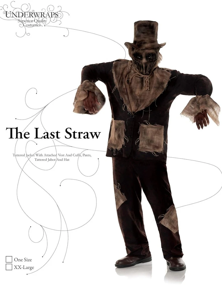Mens The Last Straw a Complete Straw Man Scarecrow Costume Size XXL - Image 3 of 4