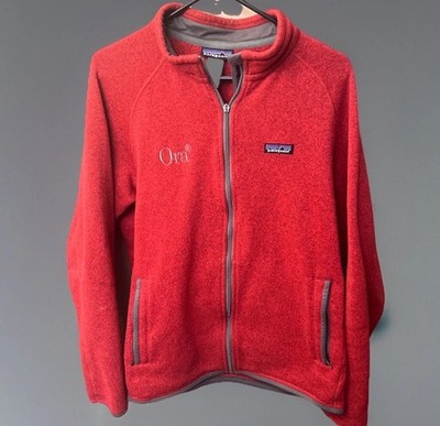 Patagonia Fleece Red Jacket Men s Size Large (L) Branded Ora - READ DETAILS