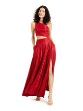 CITY STUDIO Womens Maxi Dress Red Sleeveless Prom Juniors 1