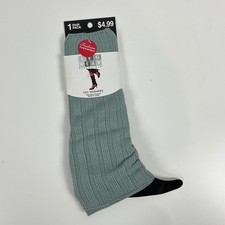 New Leg Wear Essentials Gray Blue Rib Knit Warmers One Size Fits Most Acrylic