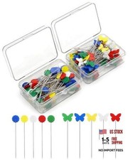 400PCS Sewing Pins for Fabric, 2.1" Flat Head Straight Quilting Pin with Large
