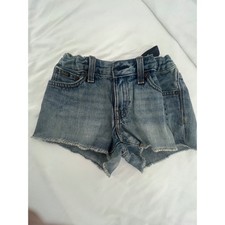 Polo Ralph Lauren Kids Denim Jean Shorts Frayed Hem Elastic Waist Size 8
