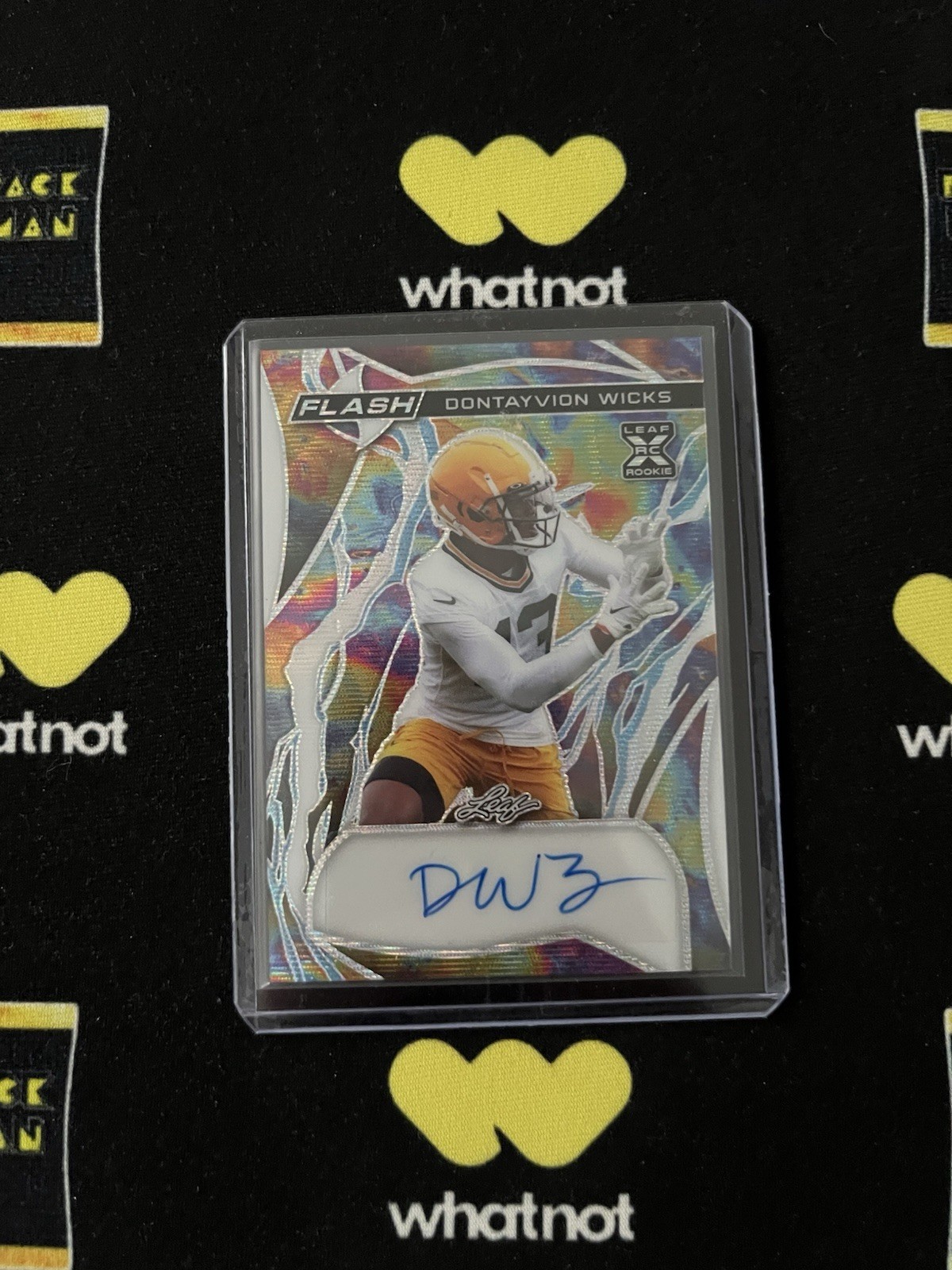 Dontayvion Wicks Leaf Eclectic Flash Autographs #FADW2 Oil Spill Wave
