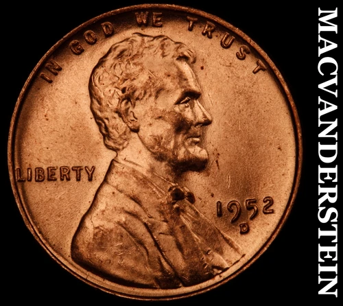 1952-D Lincoln Wheat Cent- Choice Gem Brilliant Uncirculated Luster #J1983