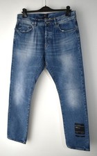 PRPS Washed Blue Cotton Denim Jeans Straight Leg Size 34 Made in Italy €270