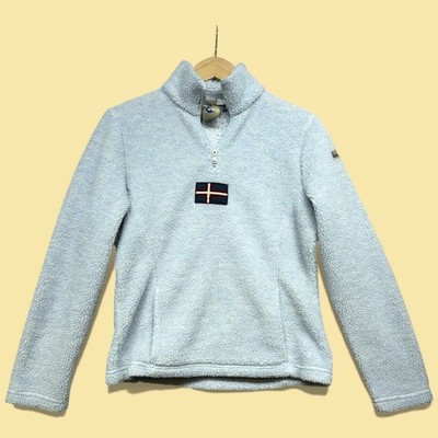 Vintage Napapijri Womens  Blue Fleece Jacket Size Small