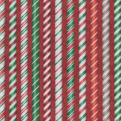 QT FABRICS - Holly Jolly by Morris Creative Group - Candy Cane Stripe - Red