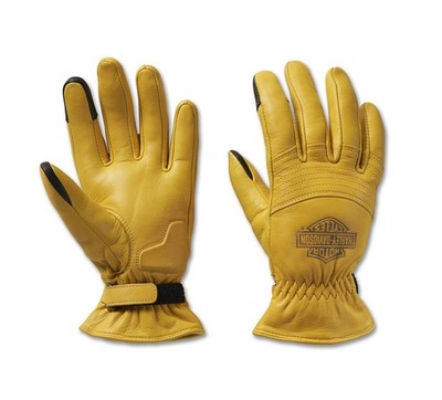Harley-Davidson Work Natural Lady Lederhandschuhe Touchscreen Gelb XS-XL