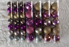 Ashland Shatterproof Christmas Ornaments 41 pc. Set Purple / Gold /Silver