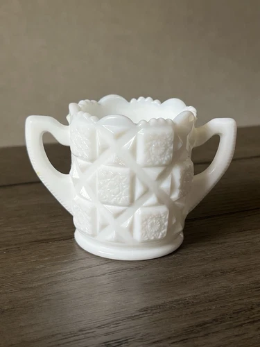 Vintage Westmoreland Milk Glass Sugar Bowl Two Handles
