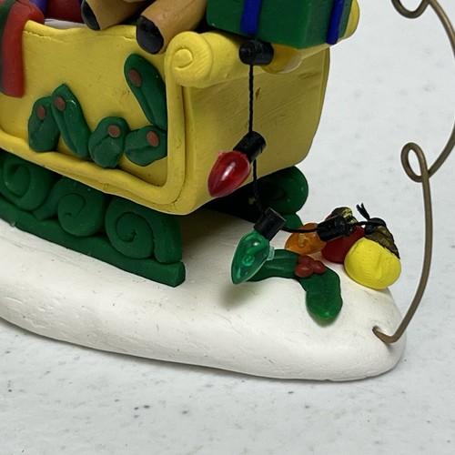 Kirkland Signature Jolly Holiday Ornament Santa Sleigh Christmas Clay Poly Like - Picture 5 of 14