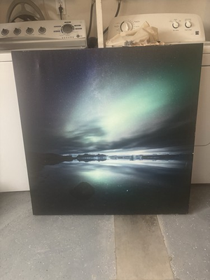 #ad Iceland Northern Lights Artwork Canvas 37x37 $75.00