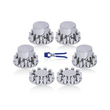33mm Chrome ABS Flat Top Hub Cover Kit Axle Cover with 33mm Thread-on Lug Nut...