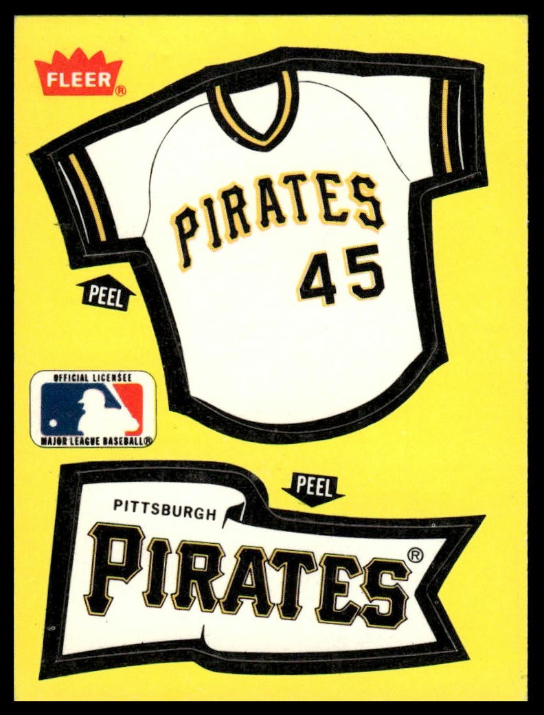 1985 Fleer #NNO Pittsburgh Pirates Jersey Team Stickers Small Print
