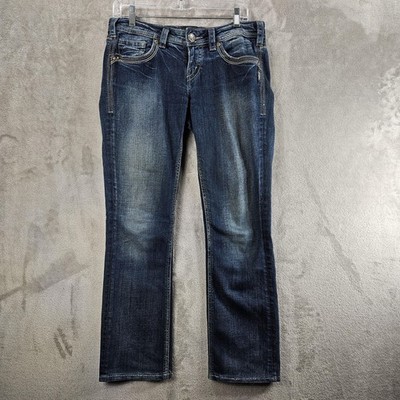 Silver Jeans Aiko Mid Baby Boot Jeans Womens 28x28 Blue Stretch Denim Bootcut