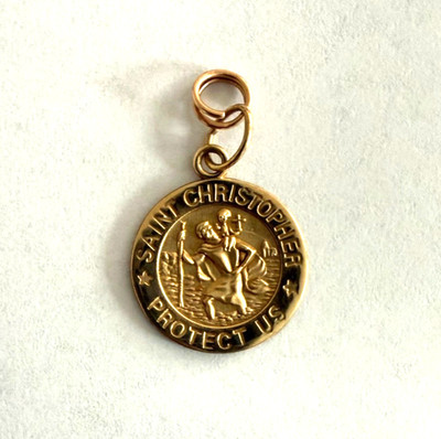 14k Yellow Gold Michael Anthony  St. Christopher Medal Pendant