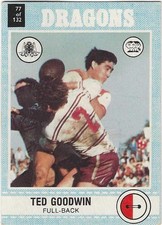 1977 Nrl Rugby League Scanlens (77) Ted GOODWIN Dragons