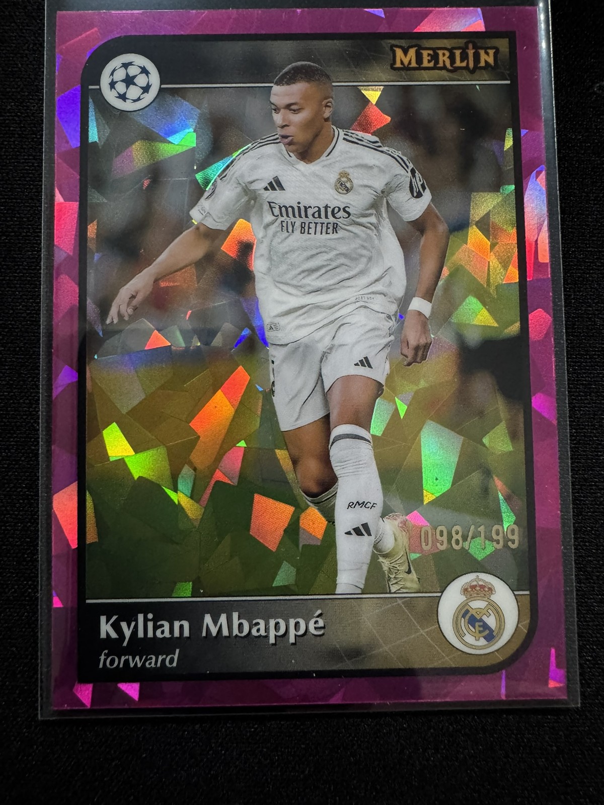 2024 Topps Merlin Chrome UCC Kylian Mbappe #9 Pink Atomic Refractor /199