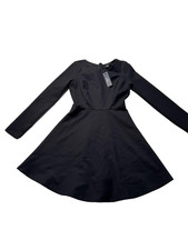 Lulus Dress Womens XS Black Long Sleeve Fit and Flare Little Black Party JD6570