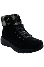 Skechers Women's Suede Ultra GO Plaid Collar Lace Up Hiker Boots Black