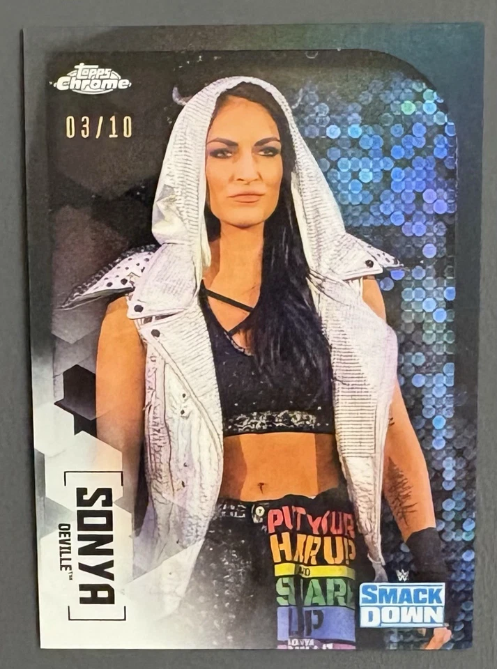 2020 WWE Topps Chrome Sonya Deville Black Refractor/10 - Image 3 of 4